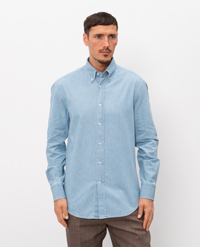Brunello Cucinelli Blue denim shirt MH1921716