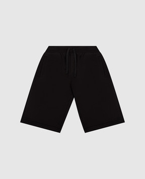 Dolce&Gabbana Children's black shorts with logo L4JQD4G7P1V36