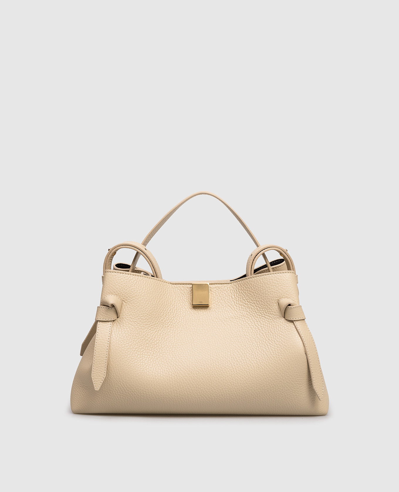 

Beige leather Gyoza bag YUZEFI