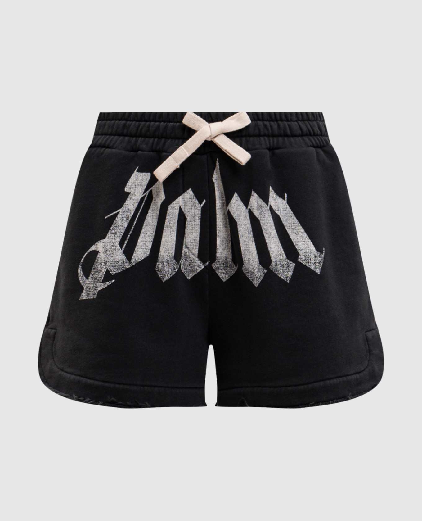 Black shorts with logo print