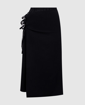 Y`S Yamamoto Black wool midi skirt YKS40130