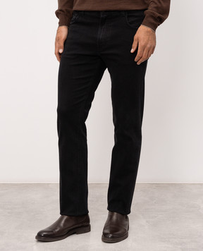 Stefano Ricci Black slim jeans with logo patch MFT63B1071TR101K