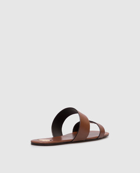 Saint Laurent Brown leather flip-flops BABYLONE 860809DWE00