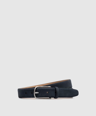Blue nubuck belt