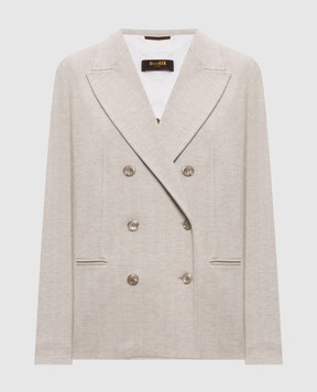 MooRER Gray double-breasted jacket ALERIAPAR