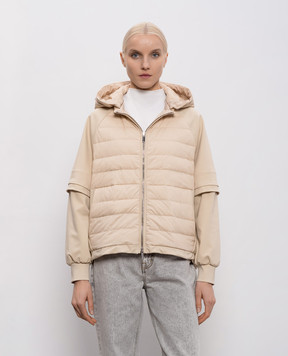 MooRER Beige ERSILIA jacket with removable sleeves ERSILIAJS3