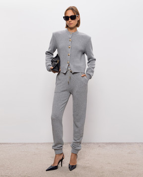 Balmain Grey cashmere and merino wool cardigan CA0000000013