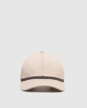 Brunello Cucinelli Beige cap with monil chain MCAP90011
