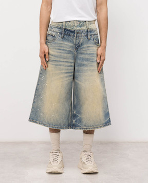 Misbhv Blue Dirt Baggy Denim Shorts 260U309