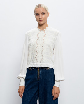 Twinset Ivory blouse with embroidery 262TP2250