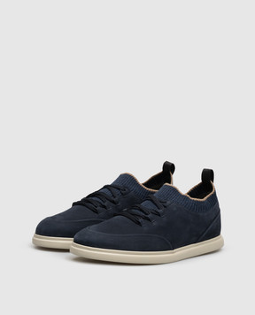 Lanciotti De Verzi Navy blue nubuck sneakers SNEAKERS