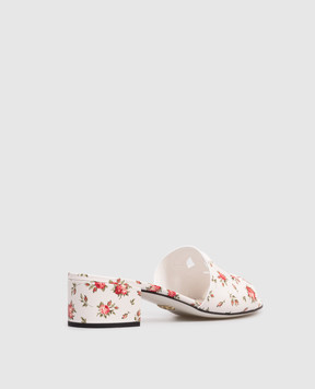 Dolce&Gabbana White printed leather mules CR1755AZ046