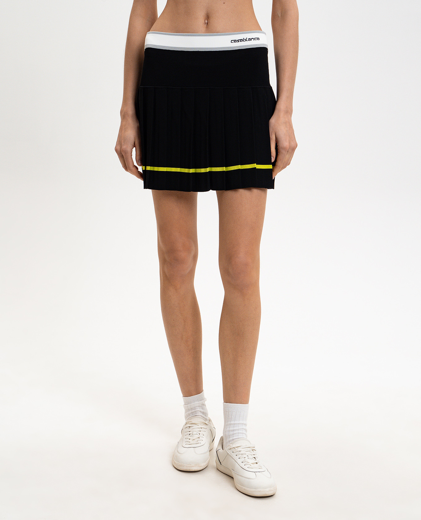 

Black pleated skirt with logo Casablanca