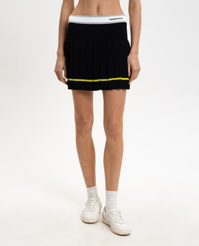 Casablanca Black pleated skirt with logo WSP26KW123401