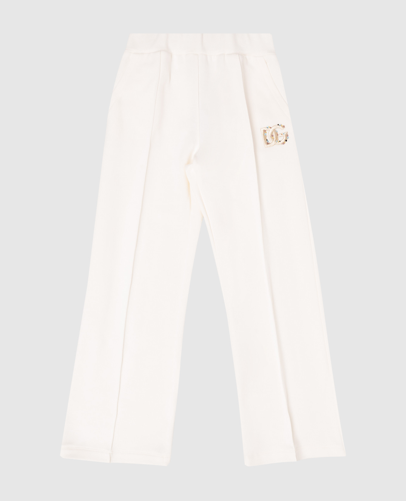 Children's ivory sweatpants with monogram embroidery Dolce&Gabbana