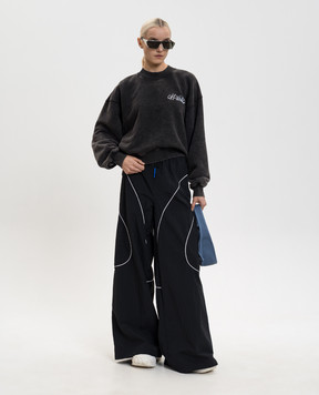 Off-White Grey sweatshirt with Marker logo print 2BA075S26FLE002