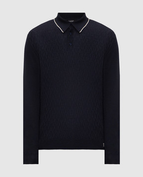 Stefano Ricci Blue wool, silk and cashmere polo shirt KE08020P03E26370