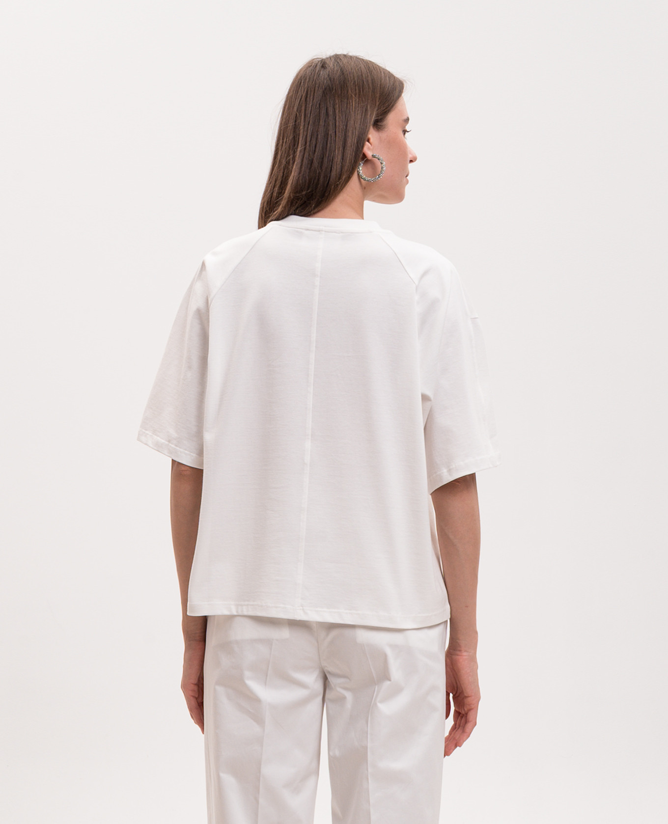 White T-shirt with embroidered monogram logo Solotre 4