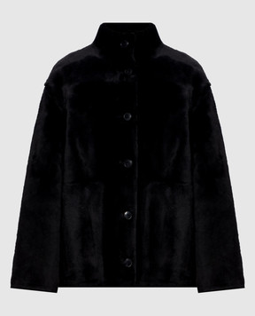 Yves Salomon Black sheepskin coat 27WYV62867MESI