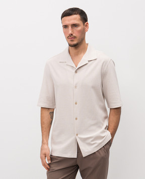 Brunello Cucinelli Beige silk shirt with woven pattern MW8326684