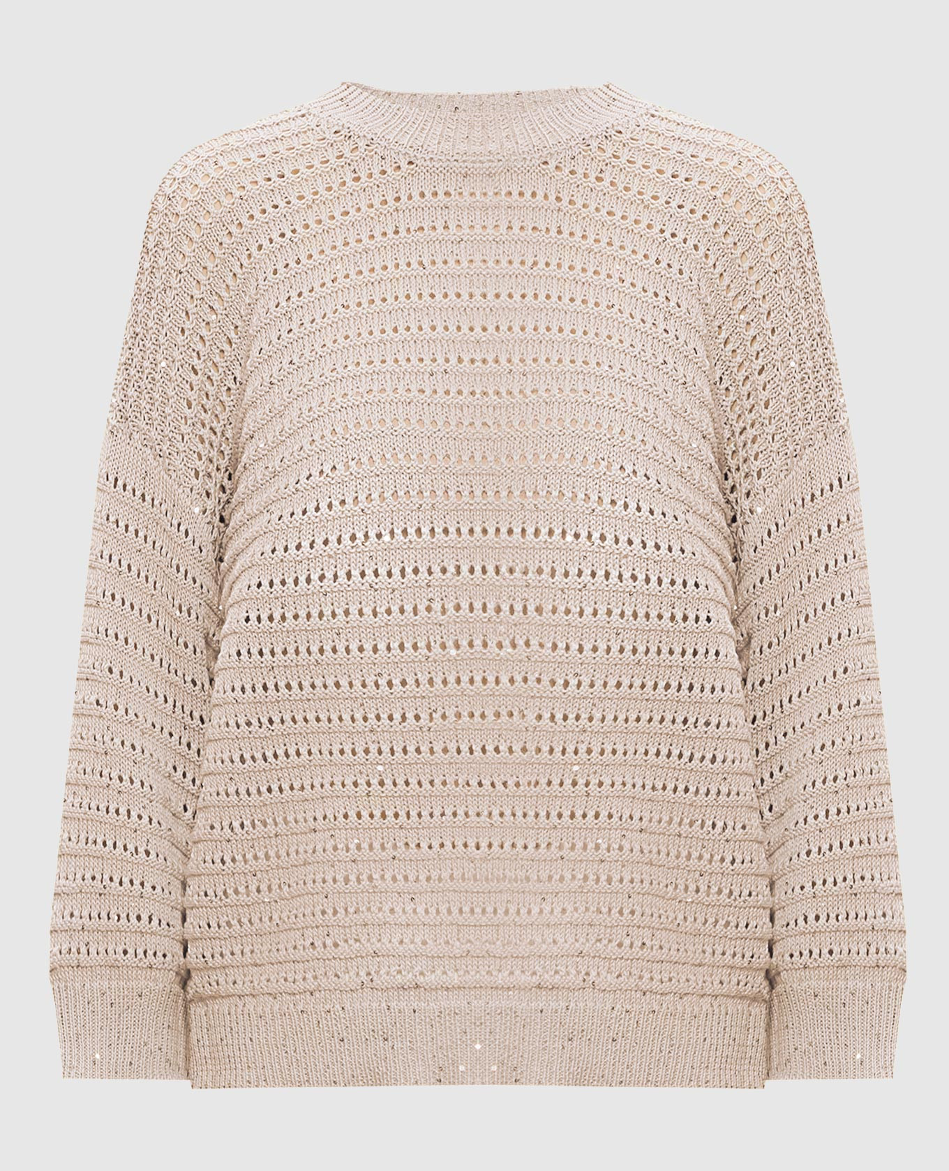 Beige openwork jumper with sequins