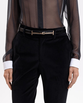 Tom Ford Black crocodile embossed leather belt WB354LCL632V