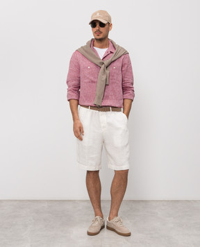 Brunello Cucinelli Burgundy linen shirt MM6840658