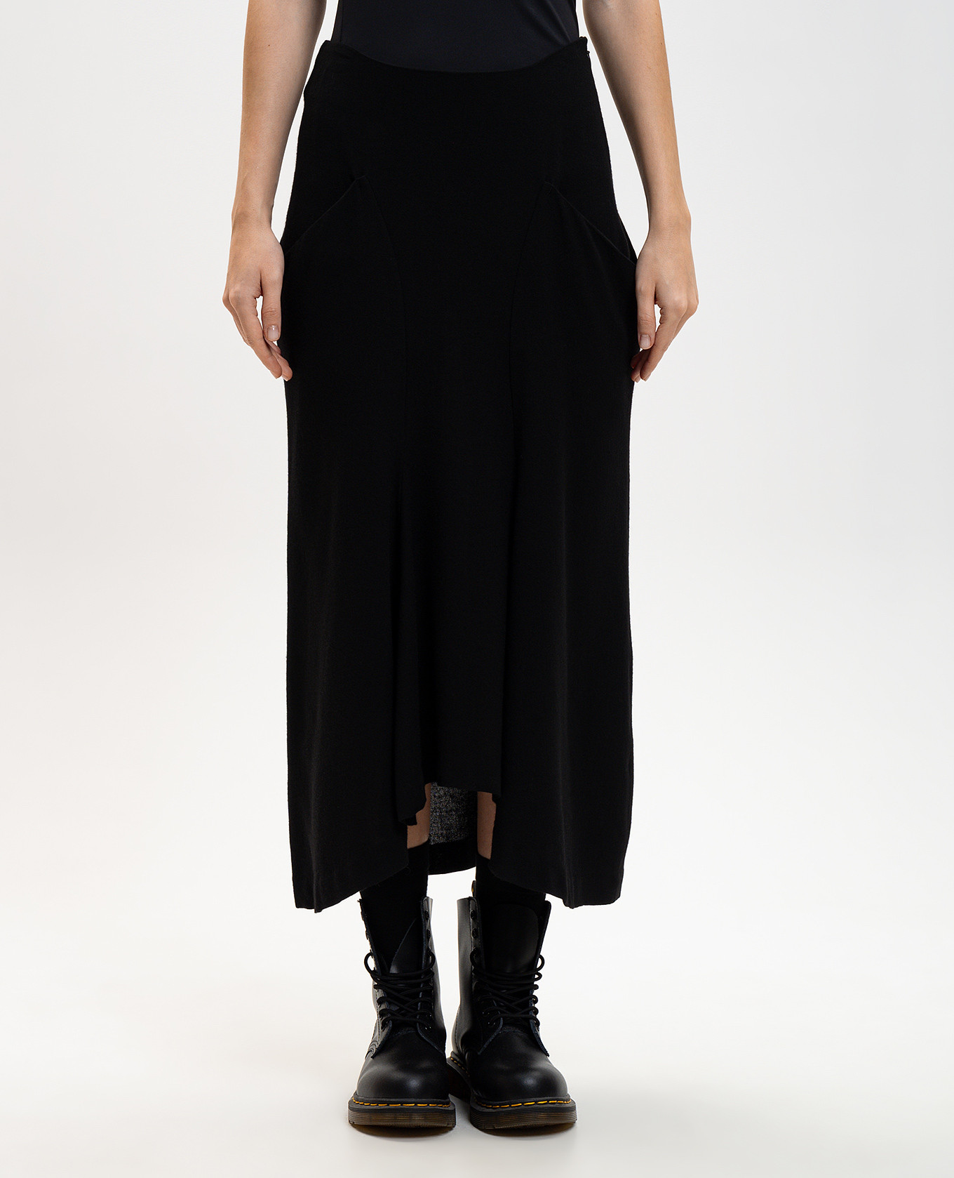 Black midi skirt with wool Y`S Yamamoto 3