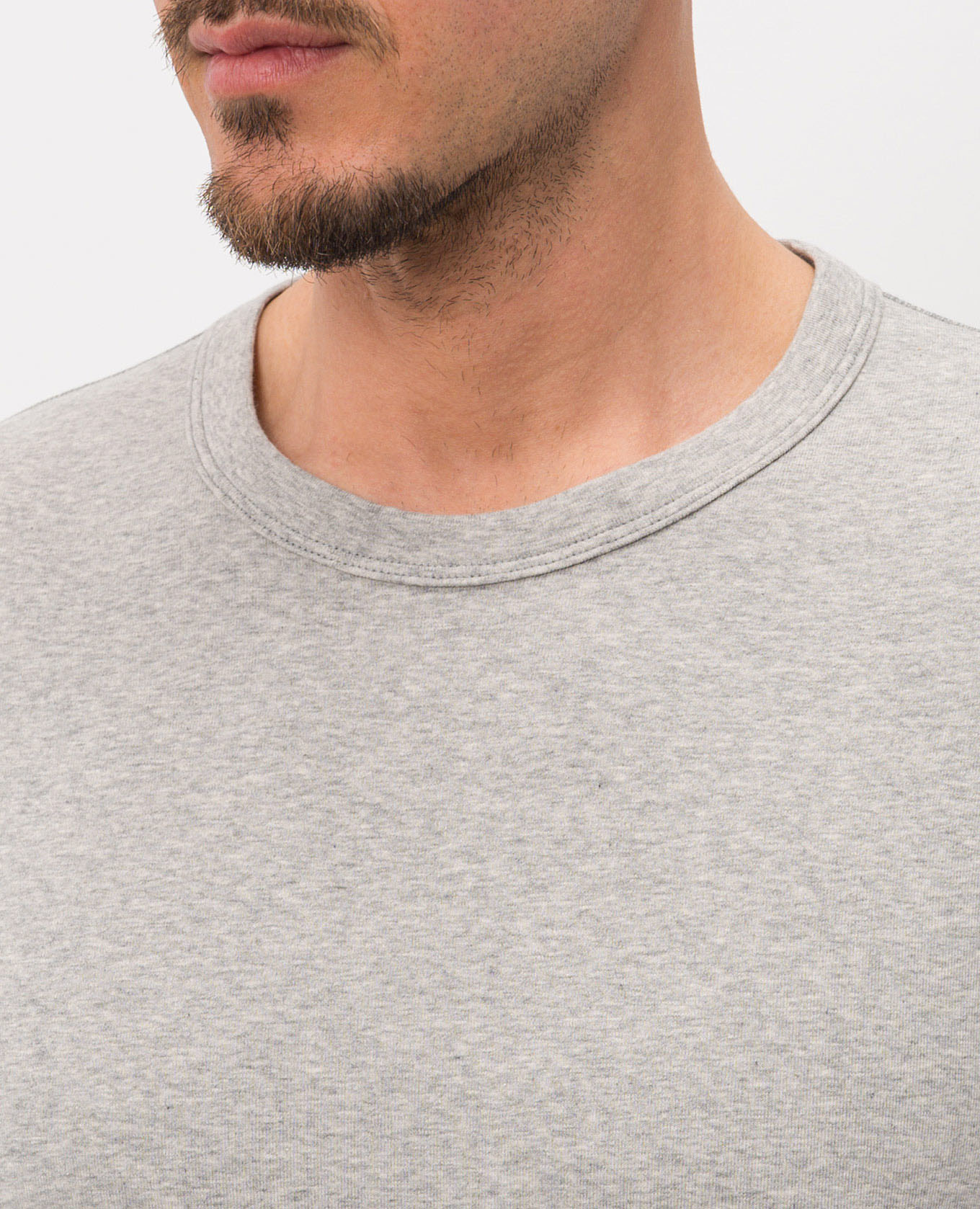 Grey melange T-shirt with logo patch Tom Ford 4
