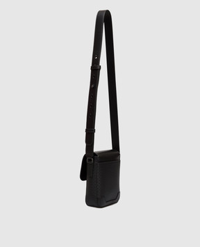 Serapian Black leather cross-body bag with monogram embossing SRSTSMML736316ACG2