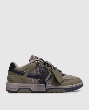 Off-White Slim Out Of Office khaki combo sneakers OMIA243S26LEA001