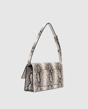 Off-White Beige leather bag Jitney 1.0 with python print OWNN172S26LEA003