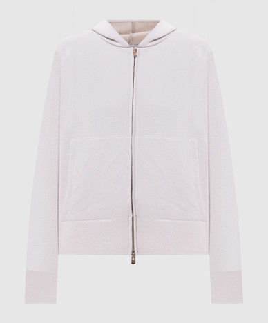 Ivory cashmere, wool and silk track jacket