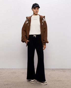 Palm Angels Brown sports jacket with print PAMBE002FL001w