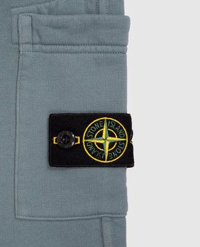 Stone Island Kids' blue joggers with logo patch L2S166200002S0A2028