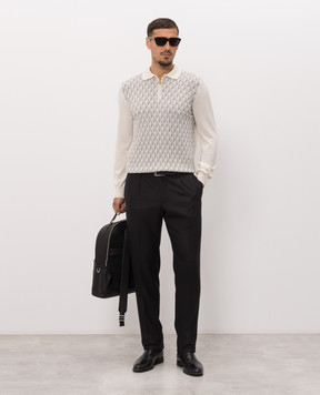 Stefano Ricci Ivory polo shirt with pattern KE08021P30E26371