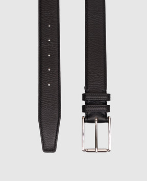 Kiton Black leather belt USCA006N00126