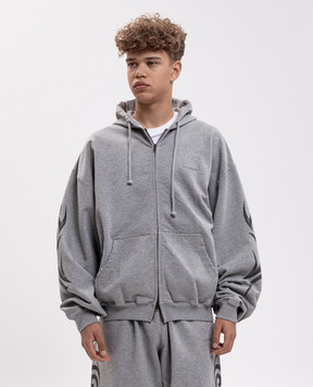 Vetements Grey melange sports jacket with print MH27ZU151G