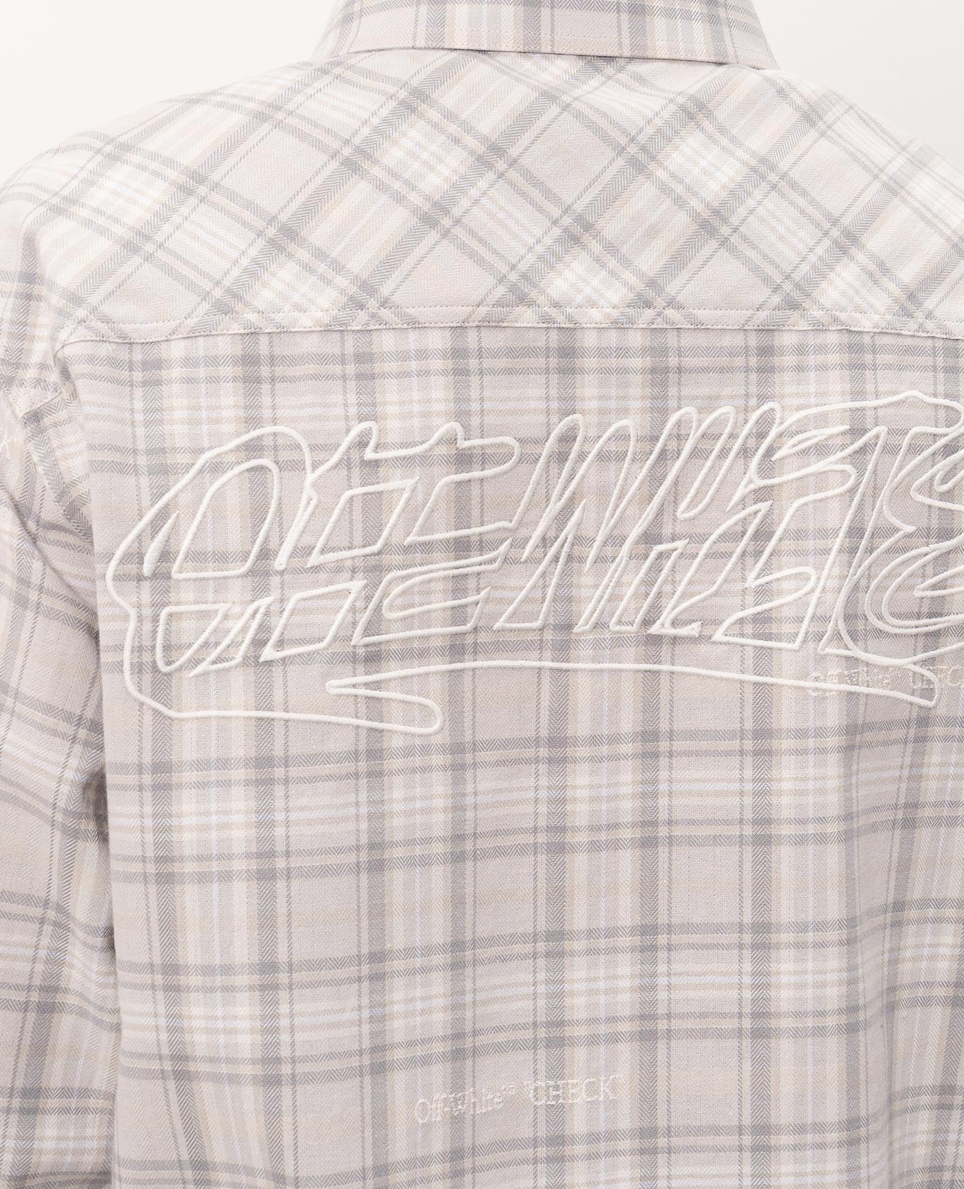 Gray checkered shirt with logo embroidery Off-White 5