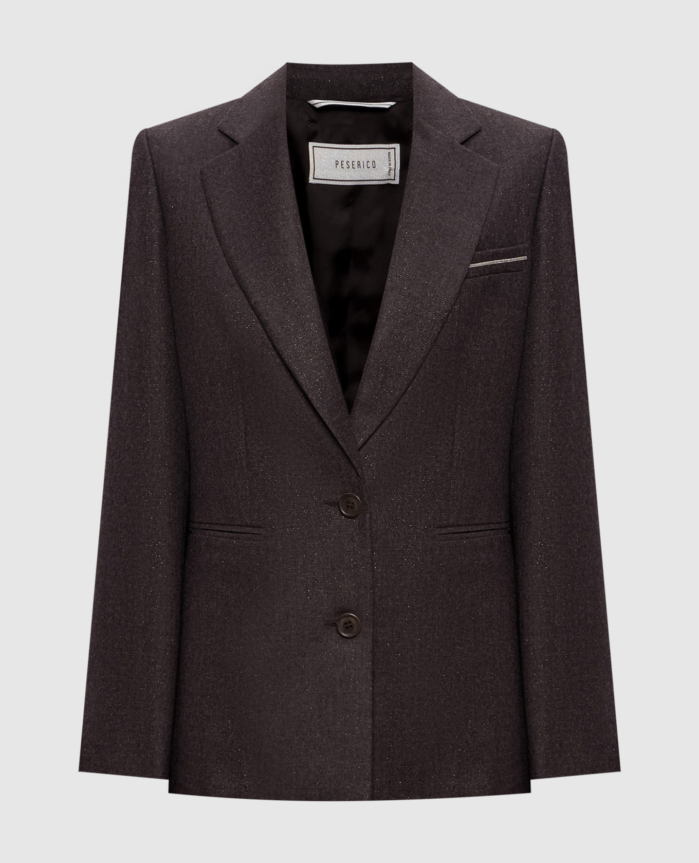 Brown wool jacket with lurex