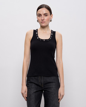 Versace Black ribbed top 10232091A17221