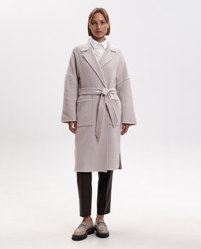 Peserico Beige wool and cashmere puffer coat A20185E00A03197