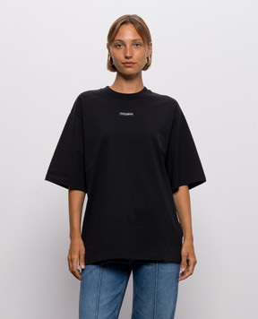 Dolce&Gabbana Black T-shirt with logo patch F8V78THU7MA