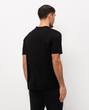 CAPOBIANCO Black T-shirt with logo patch 20M660MK00
