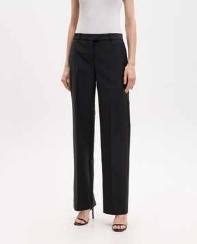 Alexander McQueen Navy Bumster Pants with Striped Wool 869015QJAF4