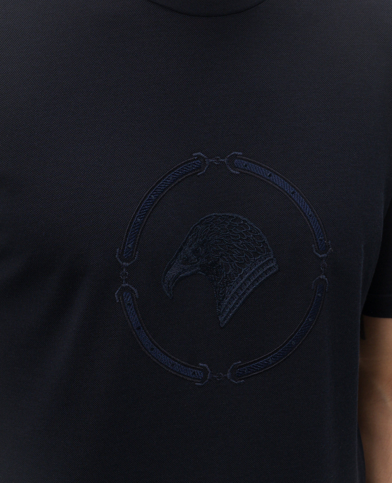 

Blue T-shirt with embroidered emblem Stefano Ricci