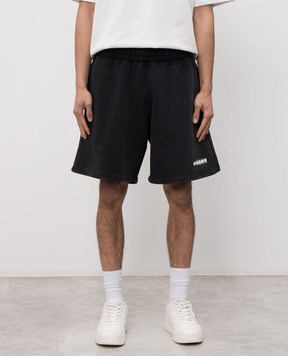 Misbhv Black shorts with logo print 230M353