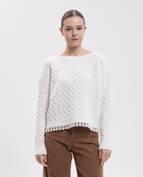 Twinset Ivory sweater with textured pattern 262AP3282
