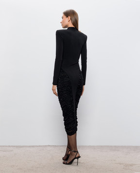 Nissa Black dress with crystals RS16715