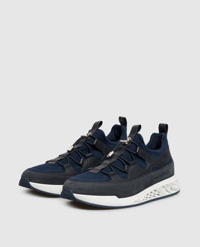 Stefano Ricci Blue combination sneakers with monogram UR78G4273TSWYSN